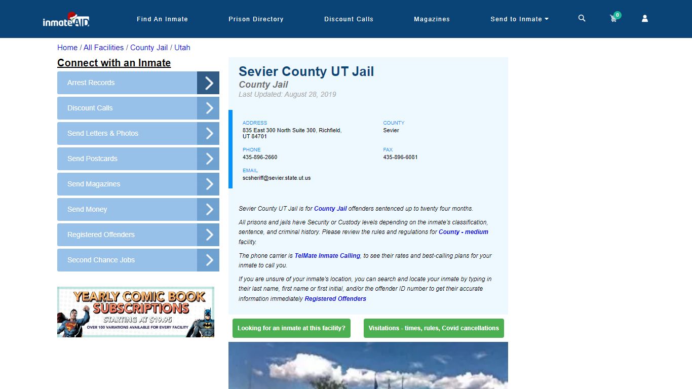 Sevier County UT Jail - Inmate Locator - Richfield, UT